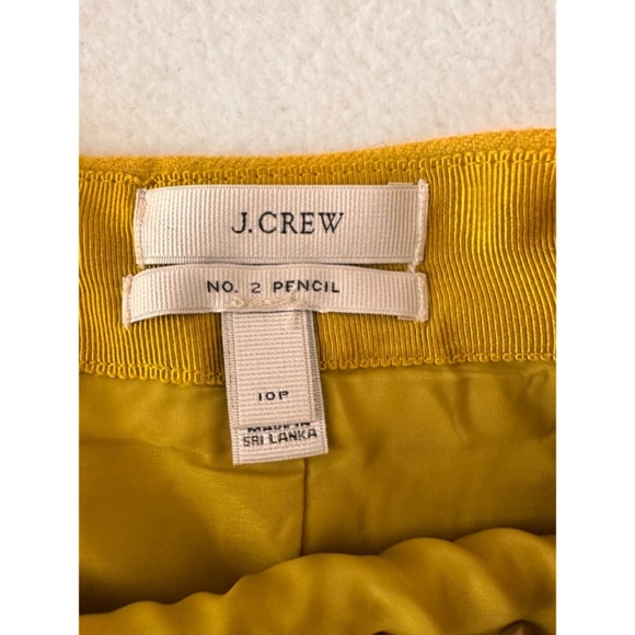 J-Crew #2  Yellow Lined Pencil Skirt w/ Back Split, 10p - Picture 5 of 12